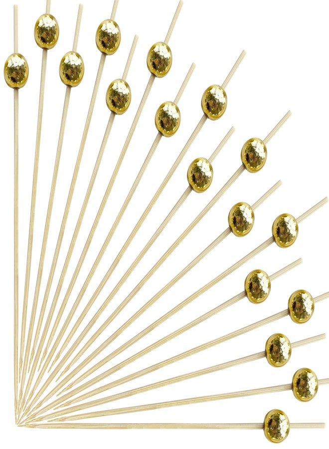 XMZY 200 PCS Gold Cocktail Picks Fancy Toothpicks for Appetizers Skewers 4.7 Inch Food Picks for Charcuterie Sticks (Gold Plating) - Image 1